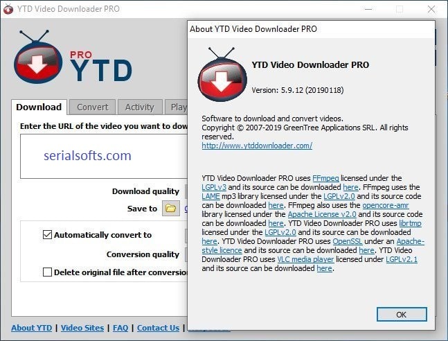 YTD Video Downloader Pro 5.9.13.3 Lifetime Crack Plus Serial Key 2019